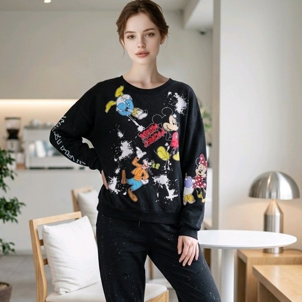 Disney Mickey Mouse & Friends Jr. XXL Pullover Sweatshirt Jumper‎ Black